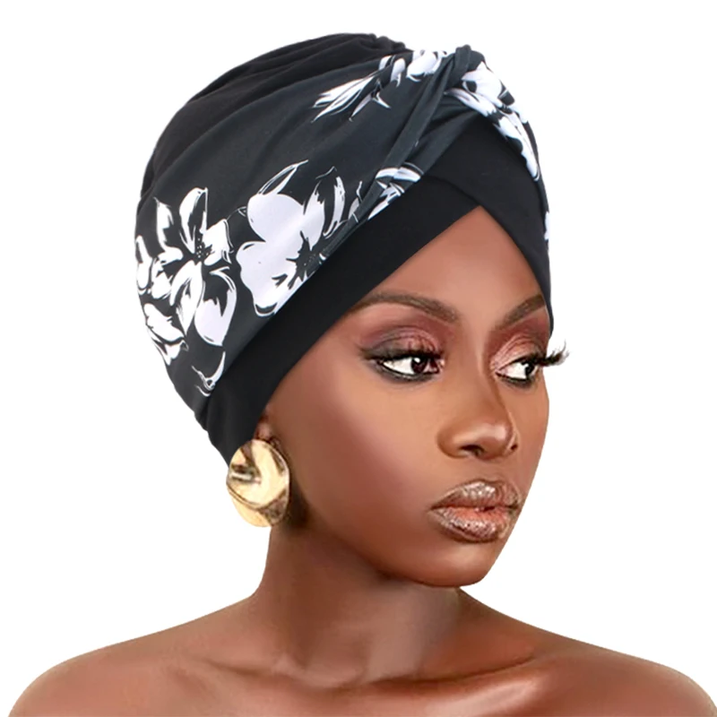 Print Cross Muslim Turban Scarf and Indian hat Ethnic headscarf Women Islamic Inner Hijab  Headwear Arab Wrap Head Scarf view 4