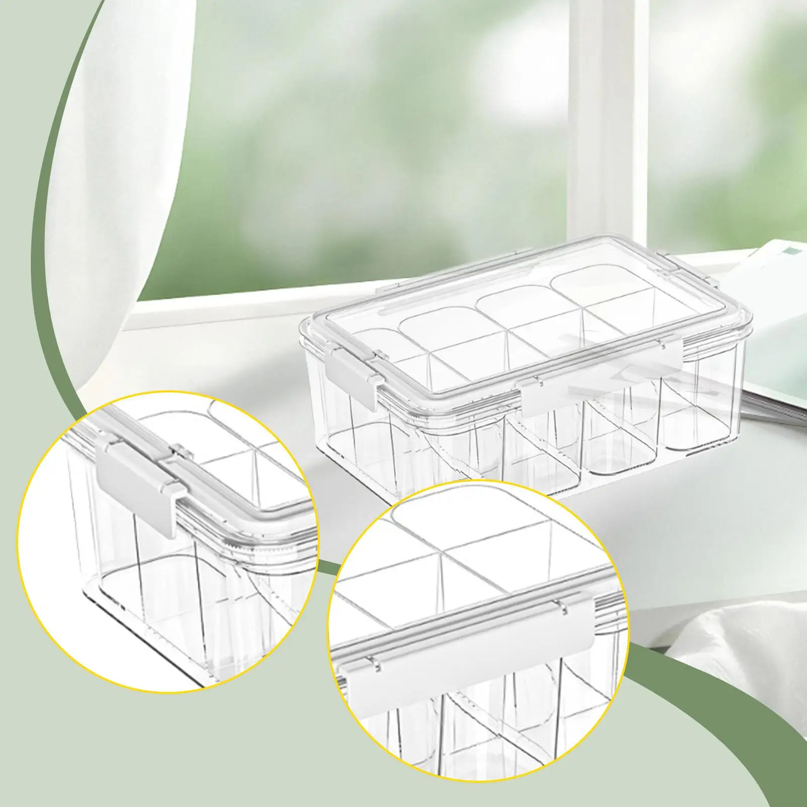 

Коробка для хранения карточек Прозрачный держатель с несколькими отделениями Портативный футляр для хранения карточек с