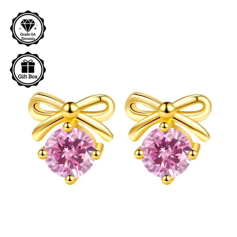 

LAMVOICE jewelry for women/needles with 1 carat zirconia christmas gift high quality jewelry, S925 sterling silver needles