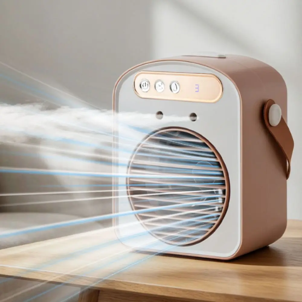 Long-Term Dual Head Mist Fan Dual Mist Nozzles Water Cooling Humidifier Fan Low Noise Solid Plastic USB Fan Hot Weather