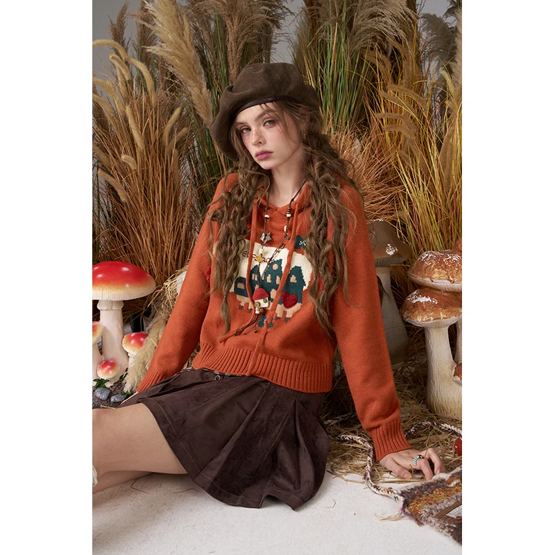 ELFSACK 2025 Maglione con cappuccio da donna con stampa mucca simpatico cartone animato casual invernale nuovi arrivi