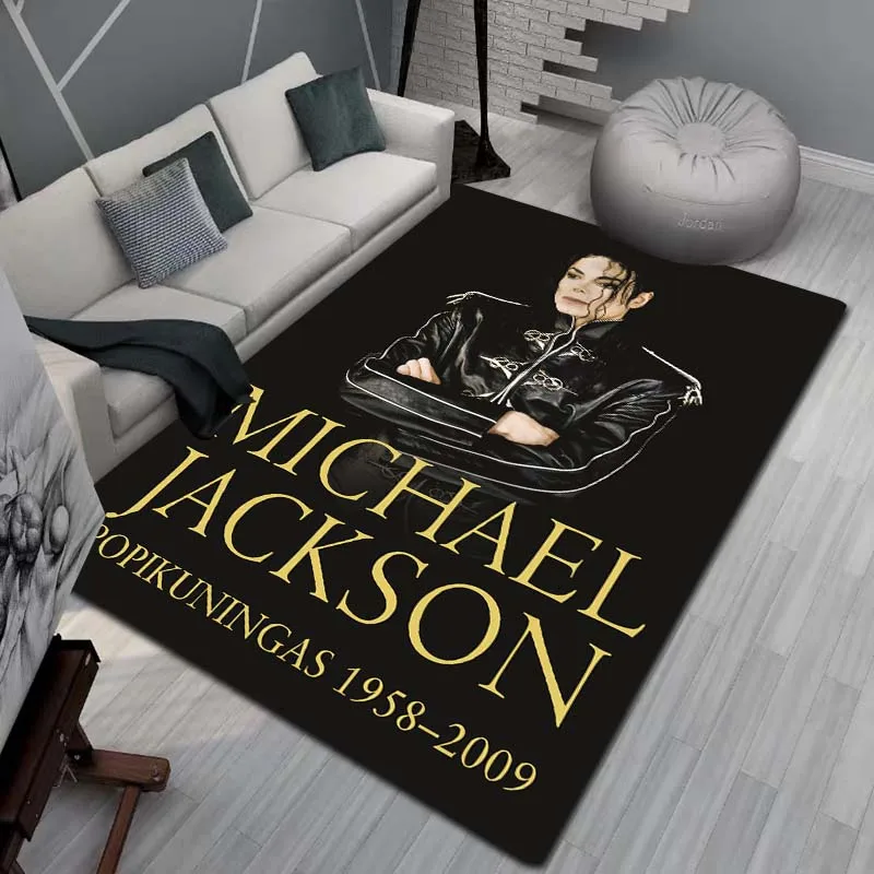 

Fashion MJ Michael Jackson King of Pop Art Rug for Bedroom Living Room Sofa Home Doormat Decor, Large Kids Non-slip Floor Mat
