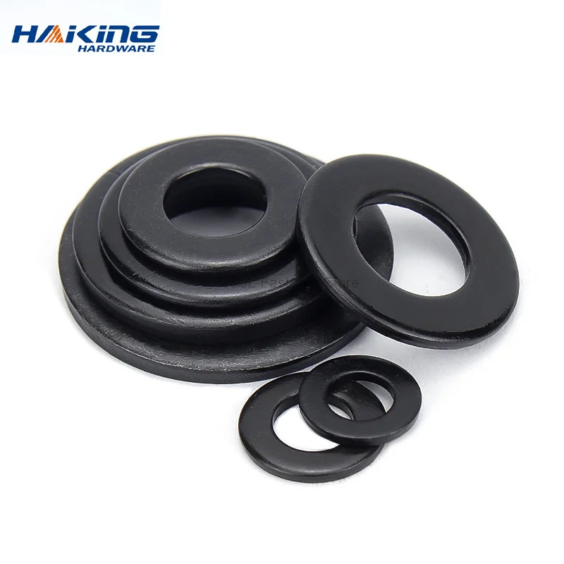 1/100pcs Plain Flat Washer M2 M2.5 M3 M4 M5 M6 M8 M10 M12 M14 M16 M18 M20 M22 M27 M30 M33 M36 Carbon Steel Washers Gaskets