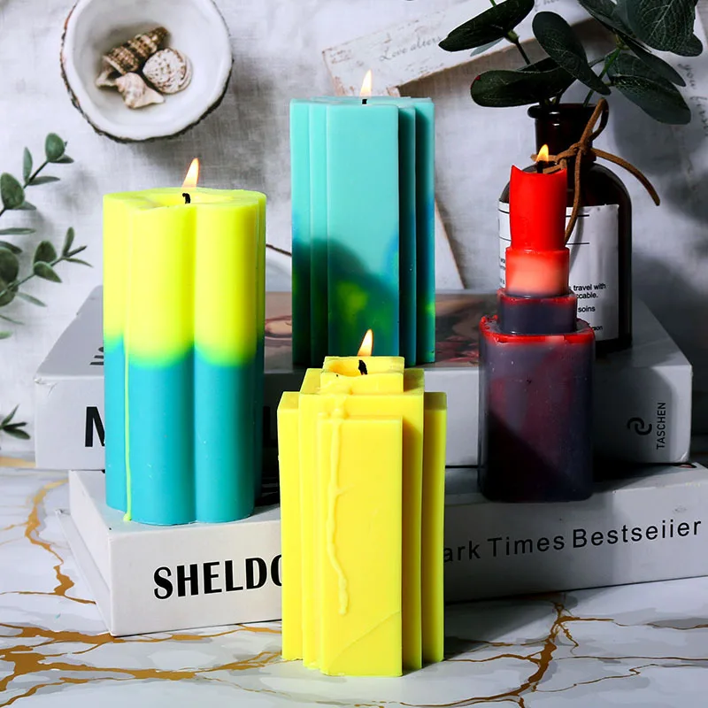 Multilayer Geometry Candle Silicone Mold for Handmade Desktop Decoration Gypsum Epoxy Resin Aromatherapy Candle Silicone Mould