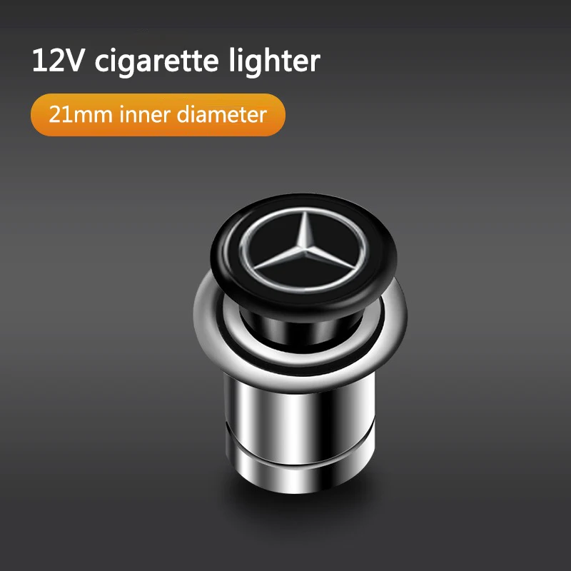 Car Portable Cigarette Lighter For Mercedes Benz AMG W205 W204 W203 W111 W168 W213 W210 W222 GLA Car Badge Cigar Lighter Adapter