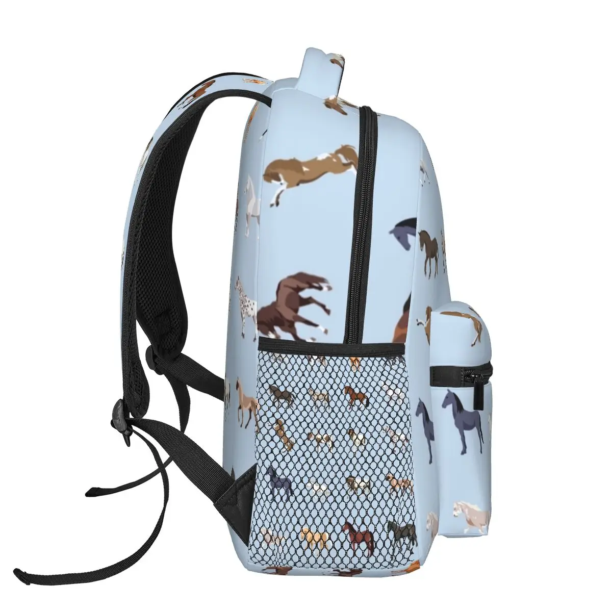 Mochilas con patrón de razas de caballos de EE. UU. Para niños y niñas, mochila escolar de dibujos animados para ordenador portátil, bolso de hombro de gran capacidad