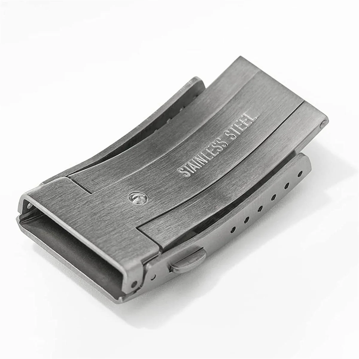 Hebilla de reloj con cierre fresado de seguridad plegable, cierre de correa de reloj de acero inoxidable de repuesto, 18 mm