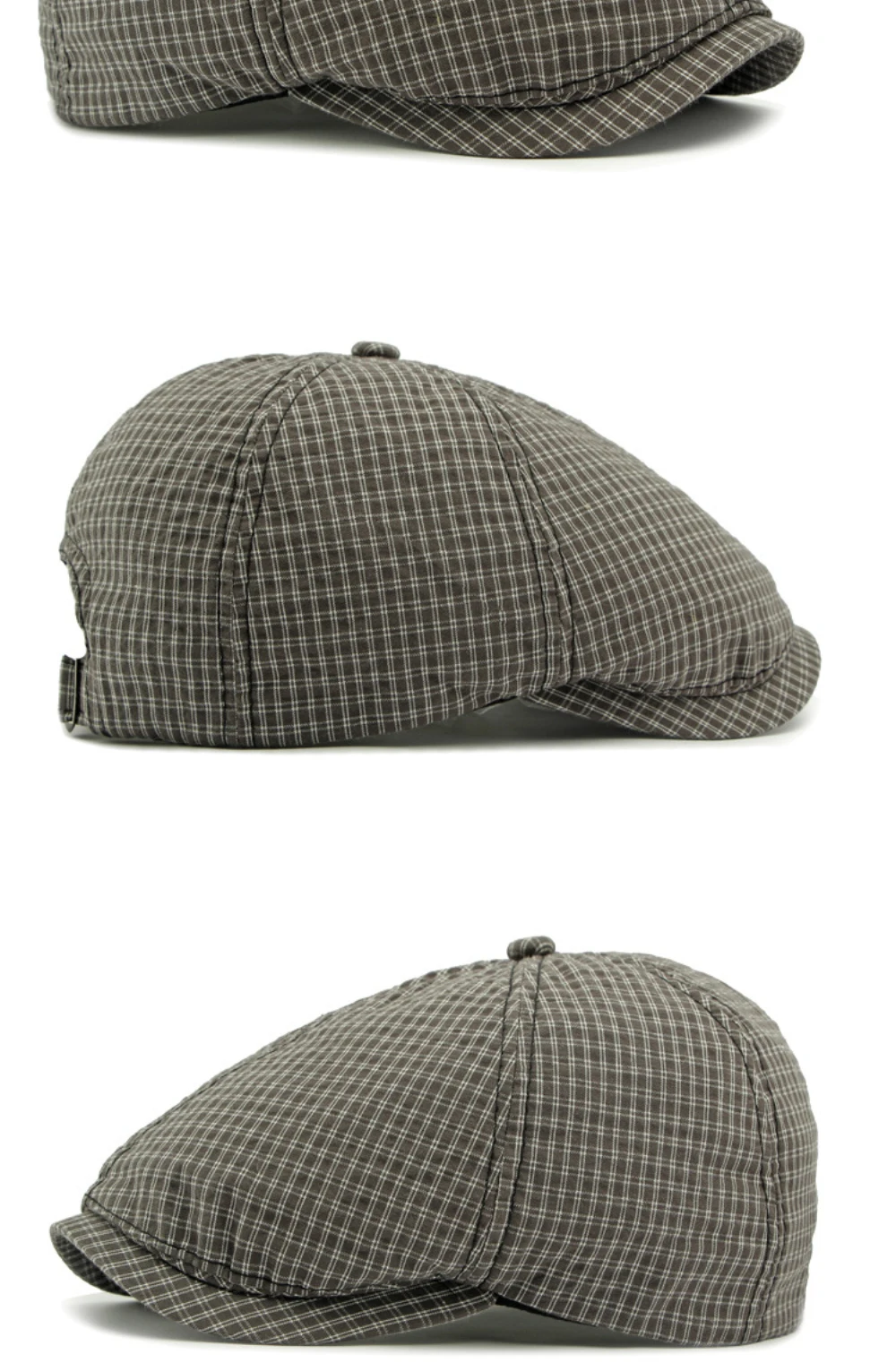 HT4798 Herren Berets Frauen Plaid Künstler Maler Baskenmütze Hut Männlich Weiblich Ivy Flache Kappen Einstellbar Frühling Herbst Achteckige Baskenmütze Kappen – Detail 9