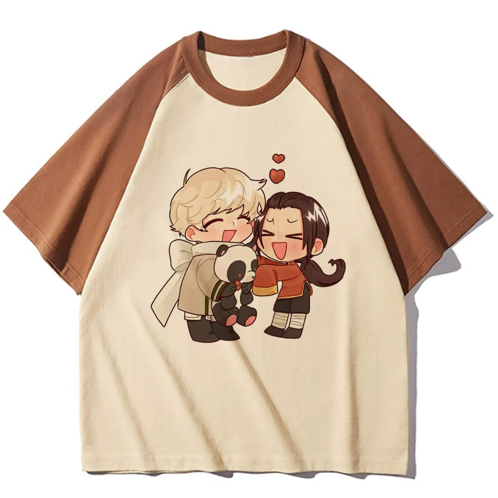 Hetalia top tees female Psychedelic meme jojifuku japanese cute t-shirt cute japanese anime baddie grunge