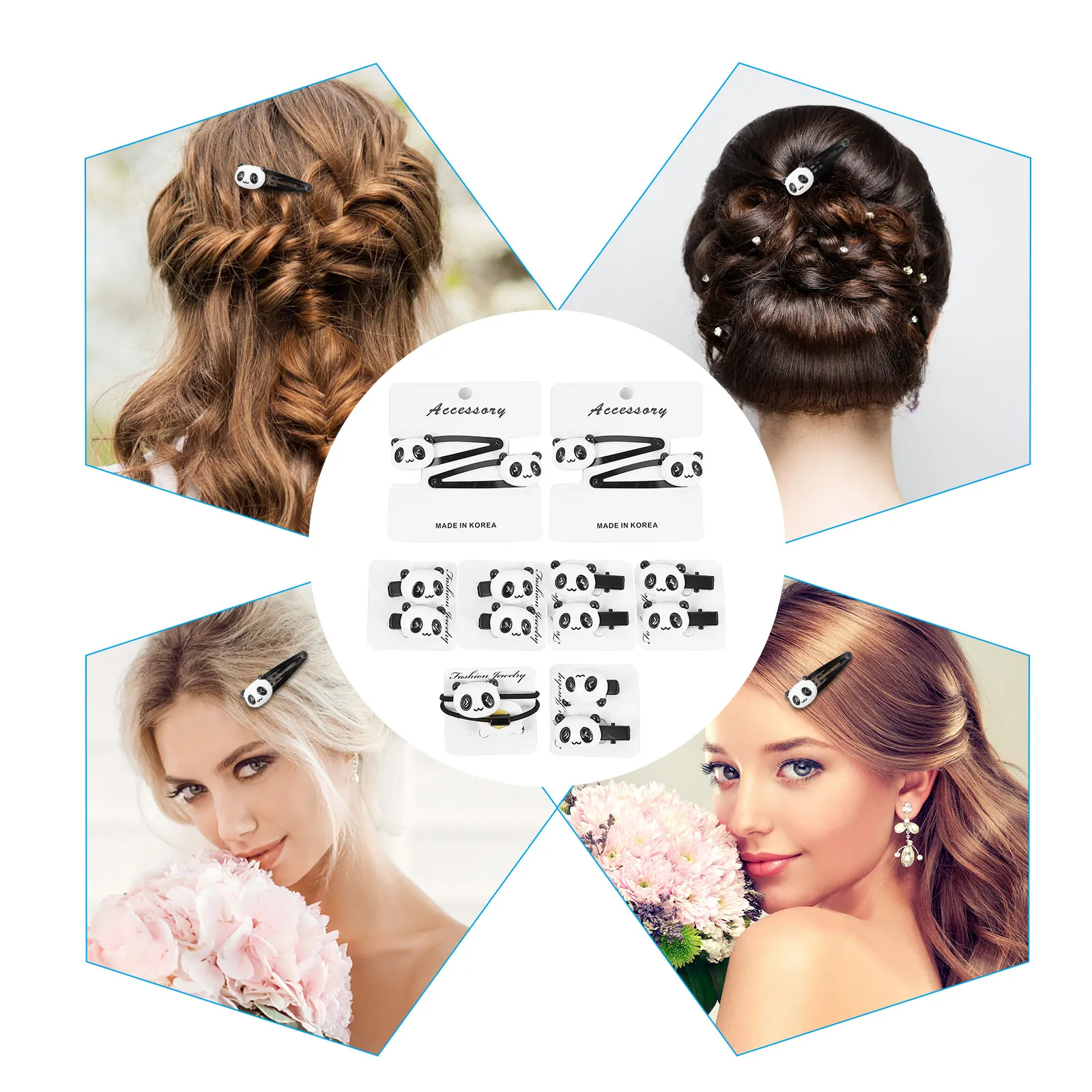 

16Pcs Hair Rope Clips Set Resin Ponytail Holders for Kids Girls Fashion Beading Scrunchies Birthday Party Daily Wear