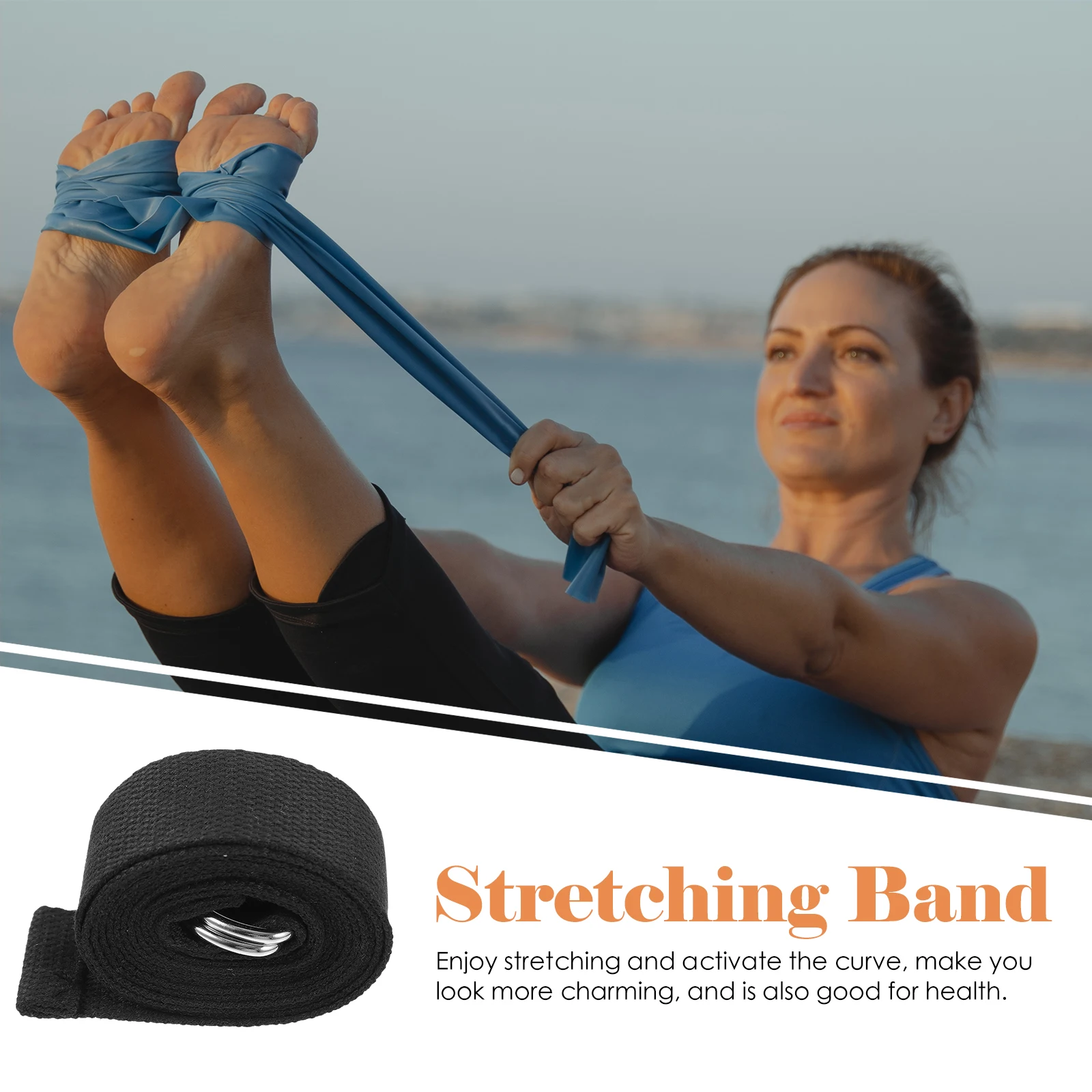 

2 Pcs Stretch Belt Yoga Strap for Stretching Yoga-straps Exercise Resistance Bands Elastic Fitness Ribbon