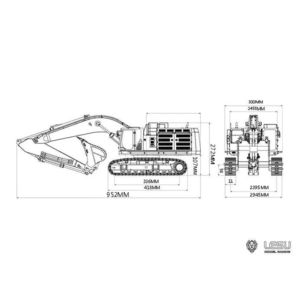 Przedsprzedaż LESU 374F 1/14 Hydrauliczna Koparka RC C374F Zmontowana Zdalnie Sterowana Koparka Ciężki Maszynowy Model z Systemem Oświetlenia Zabawki