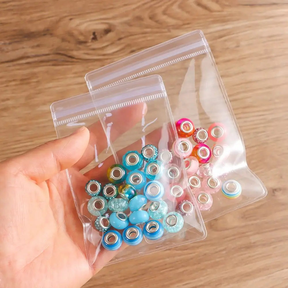 100Pcs Durable PVC Plastic Self Sealing Bag Dustproof Transparent Zip Lock Bags Reclosable Jewelry Bag Necklace Bracelet Ring