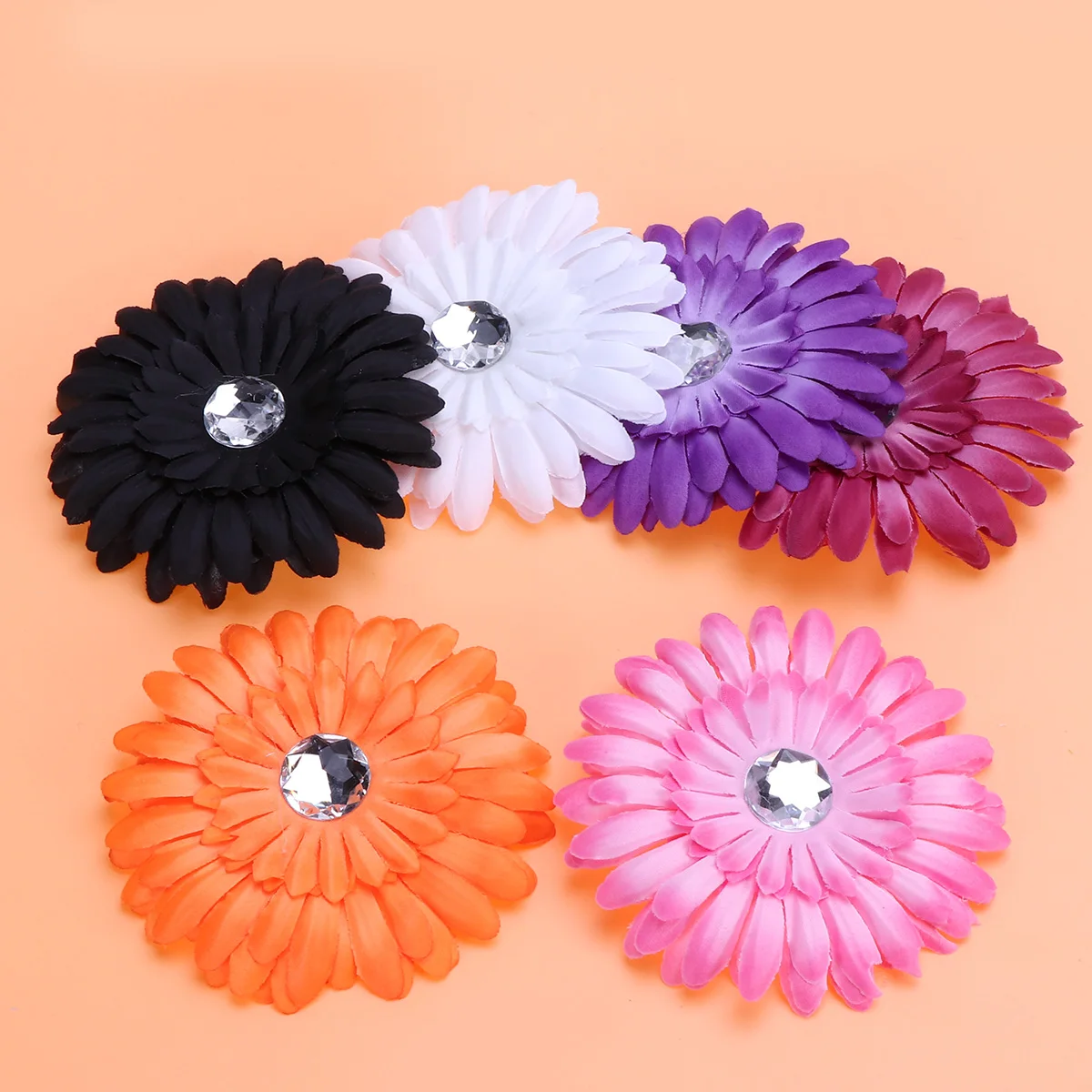 

15Pcs Daisy Flower Crystal Hair Clips Beautiful Accessories Colorful Decorations For Birthday Anniversary Assorted Colors