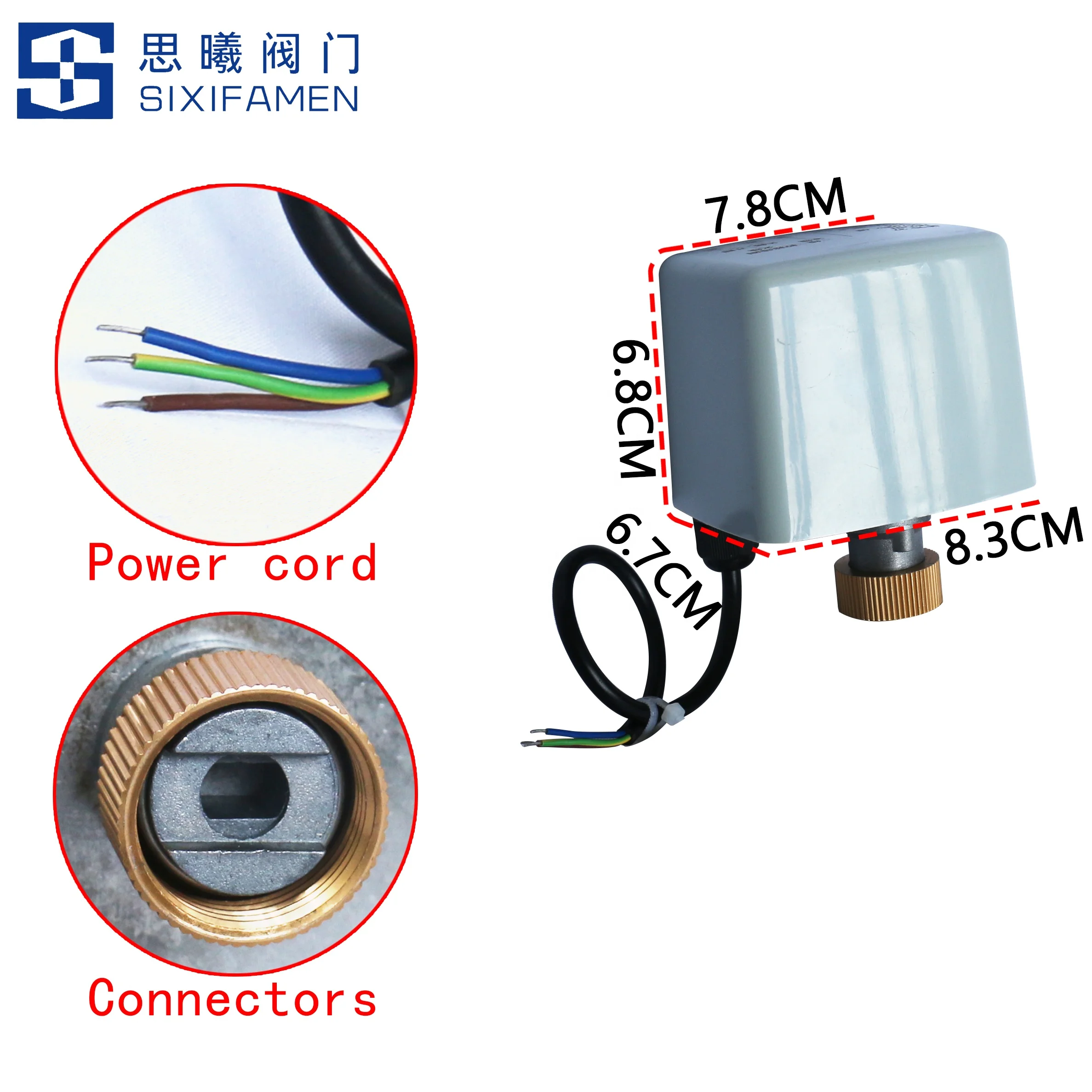 1/2" 3/4" 1" Full Bore Electric Ball Valve, Electric Two-way Valve, Three-wire Control for Various Water Supply Systems