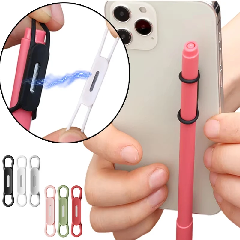 Suporte de caneta magnética escritório quadro branco adesivo lápis ganchos ajustável silicone ímã marcador titular para geladeira quadro negro