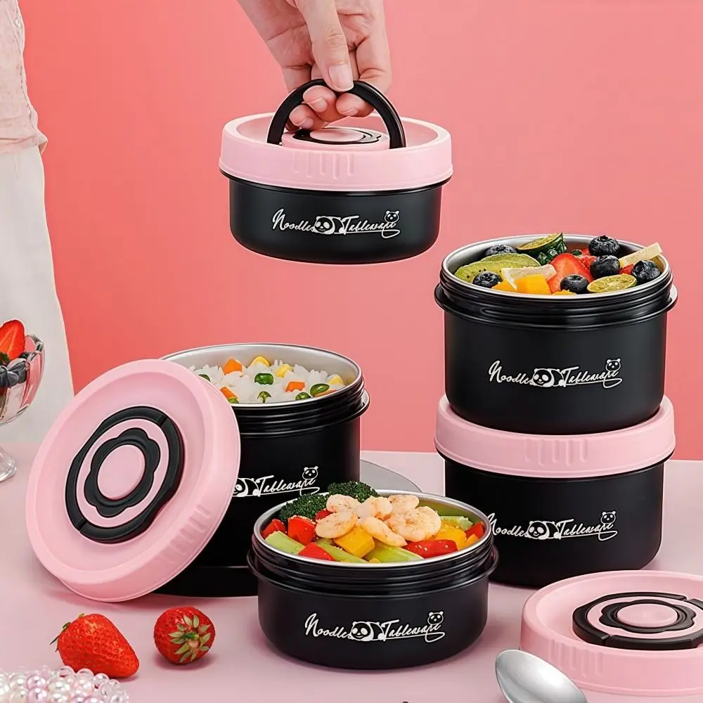 

Изолированный ланч-бокс из нержавеющей стали 304, противоожоговый, с посудой, герметичный контейнер для еды с ручкой