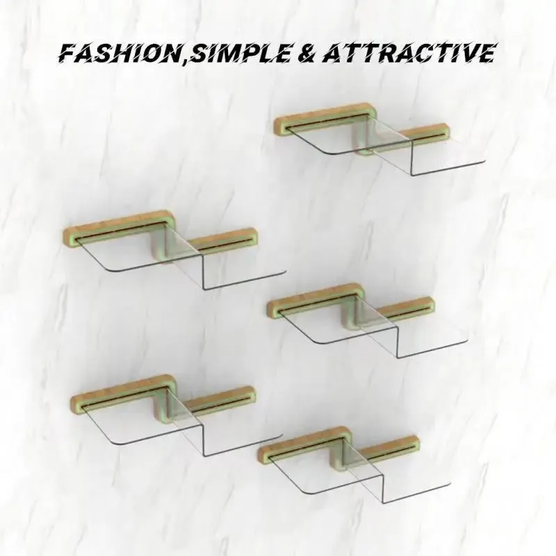 

5 Pack Clear Acrylic Shelves for Funko Pop Figures, Invisible Riser Display Shelf for Wall Storage Decor, Shining at Night