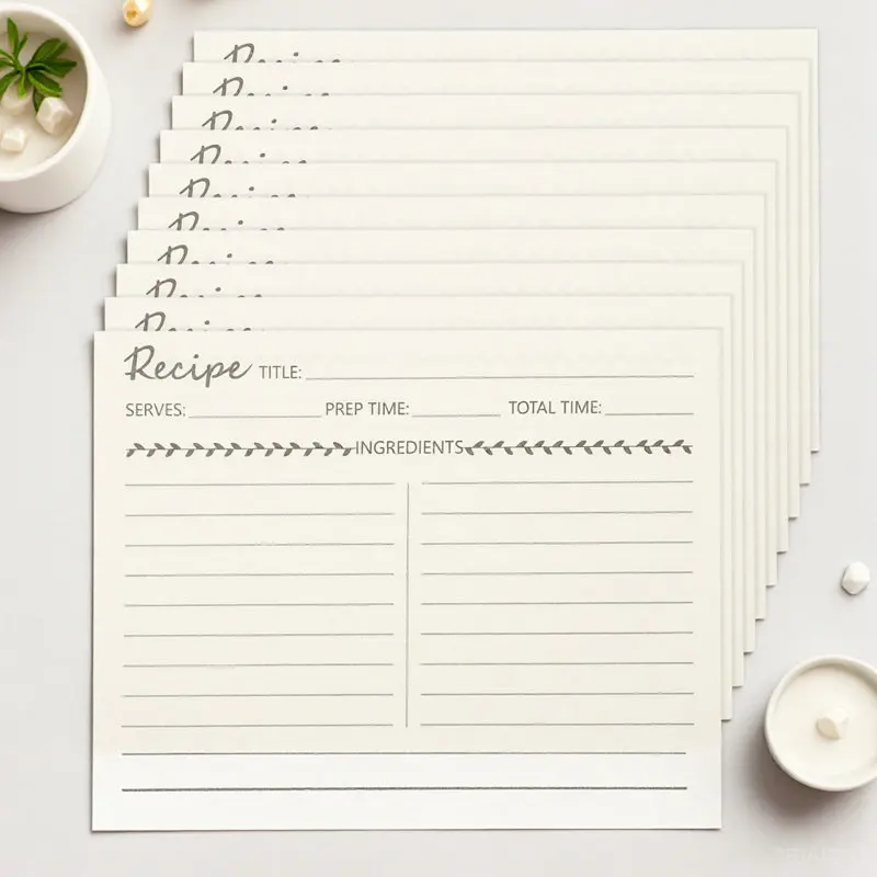 Tarjetas decorativas para recetas, hojas de notas compactas de colores brillantes con amplio espacio para escribir, alivio del estrés diario, 10 Uds.
