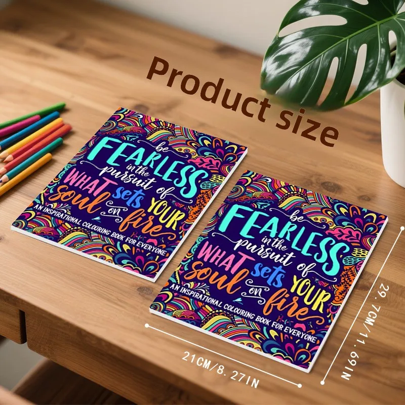 Be Fearless Inspirational Colouring Book Colorful Abstract Mandala Positive Affirmation Relax Art Book For Adults Teens