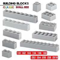 Building block 1X3 1X6 2X4 2X8 hole light grey brick basic accessories education creativity compatible brand building block toy