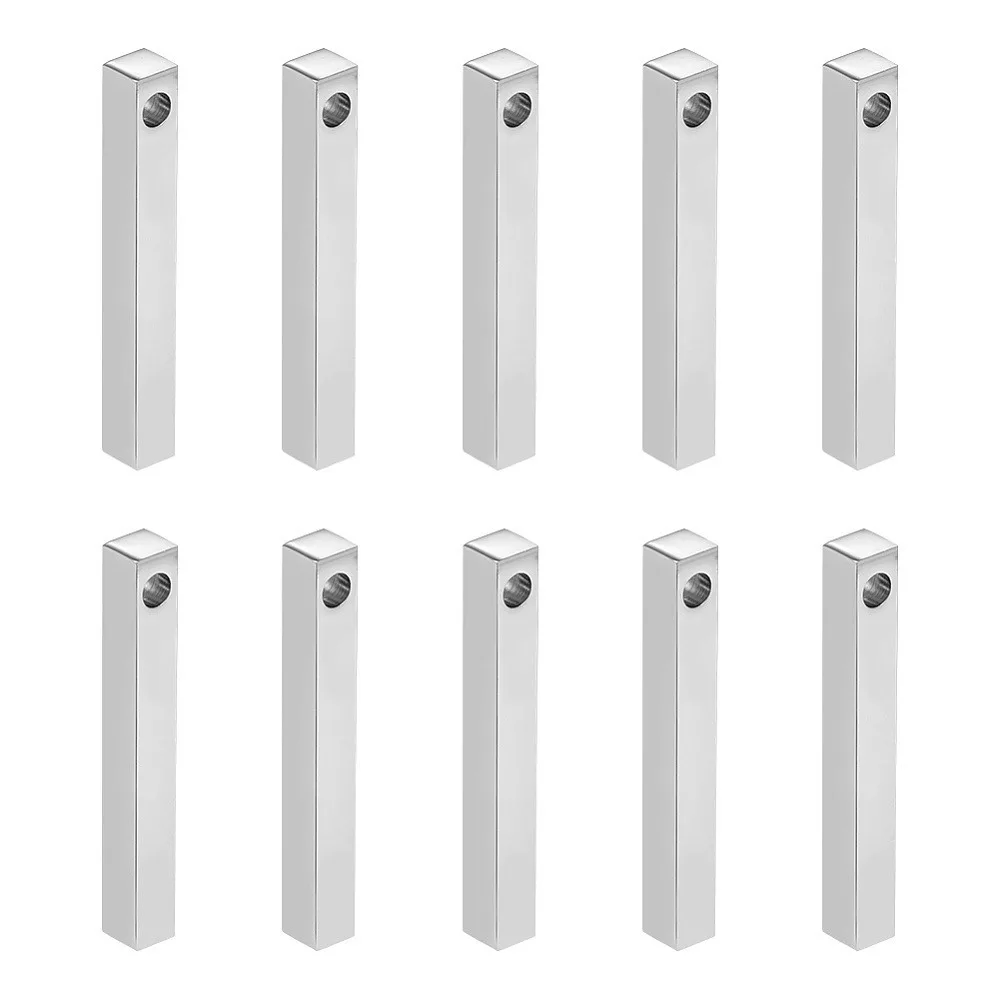 

1box 304 Stainless Steel Polished Bar 40x4.5x5mm Hole: 4mm 10pcs/box
