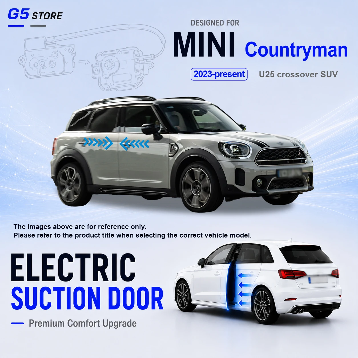

For Mini Countryman U25 2023-present Car Electric Suction Door Power-assisted Closing Door Soft-close Function