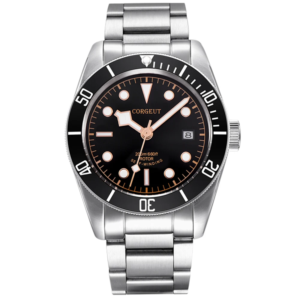 CORGEUT Japan Bewegung Biwan Schneeflocke Business Luxus Männer Uhren Saphirglas Automatische Mechanische Tauchen Datum Uhr für Mann 6