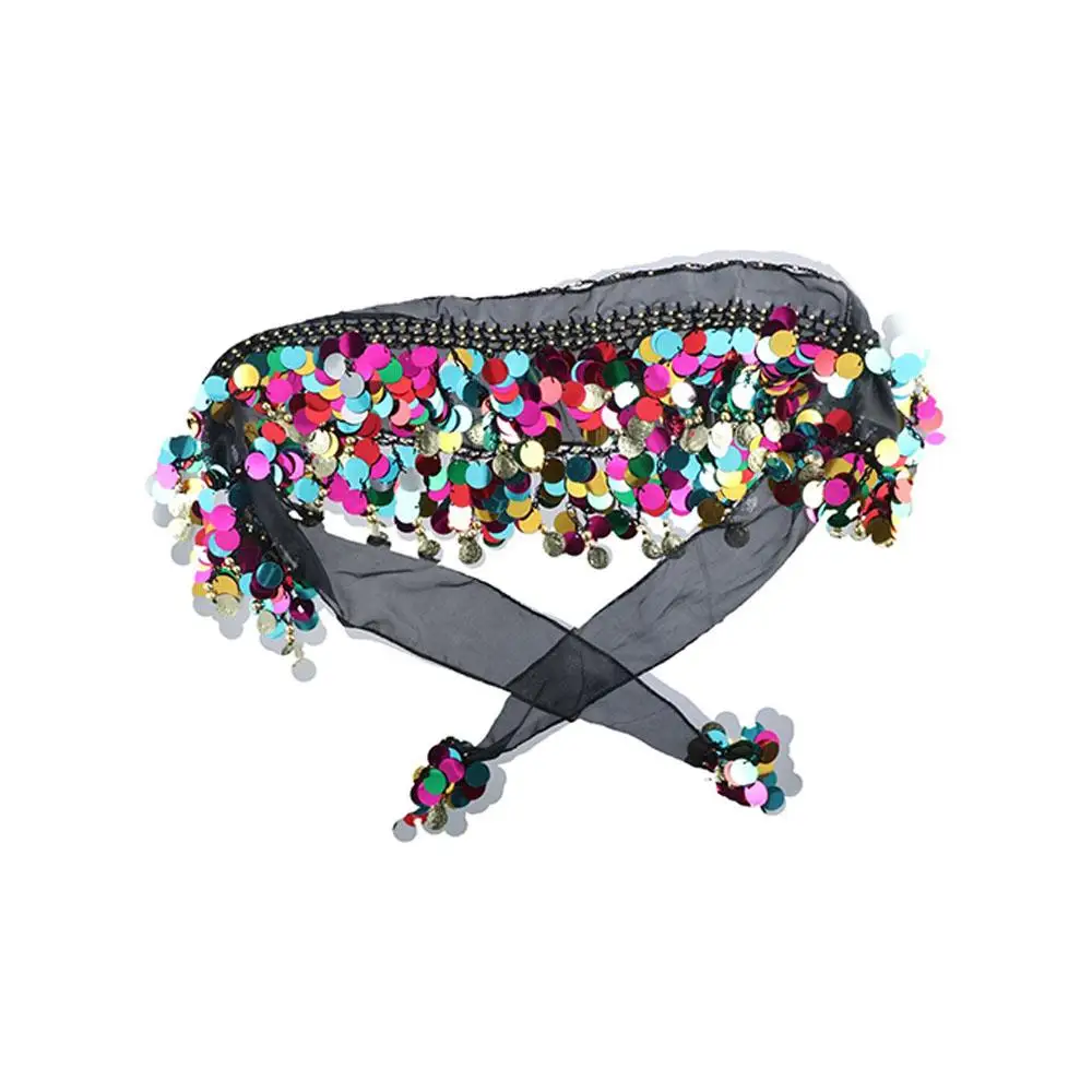 Dança indiana nova para a menina para as mulheres lantejoulas acessórios de dança do ventre corrente hip cachecol cinto de dança do ventre trajes de dança do ventre