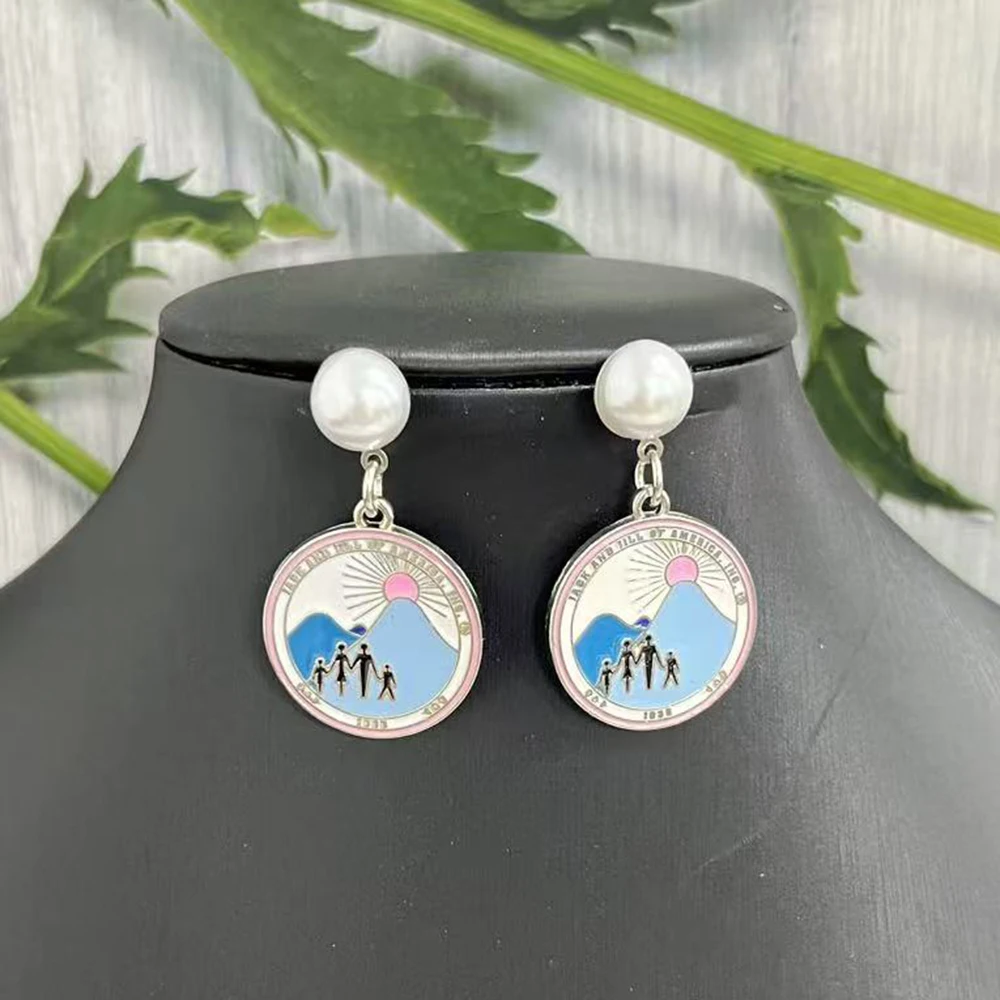Jack & Jill Sorority Member Light Blue & Pink Enamel 
