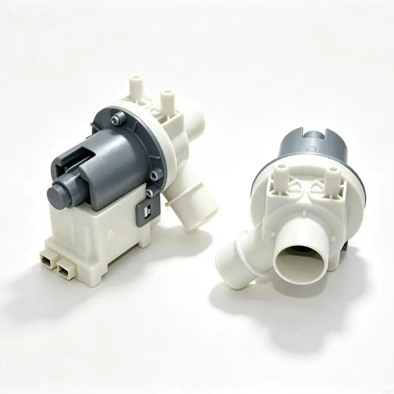 Drain Pump Assembly for Washing Machine Repair, 220V WDP85046 Replacement Unit with Outlet Port, Mounting Structure, and Part