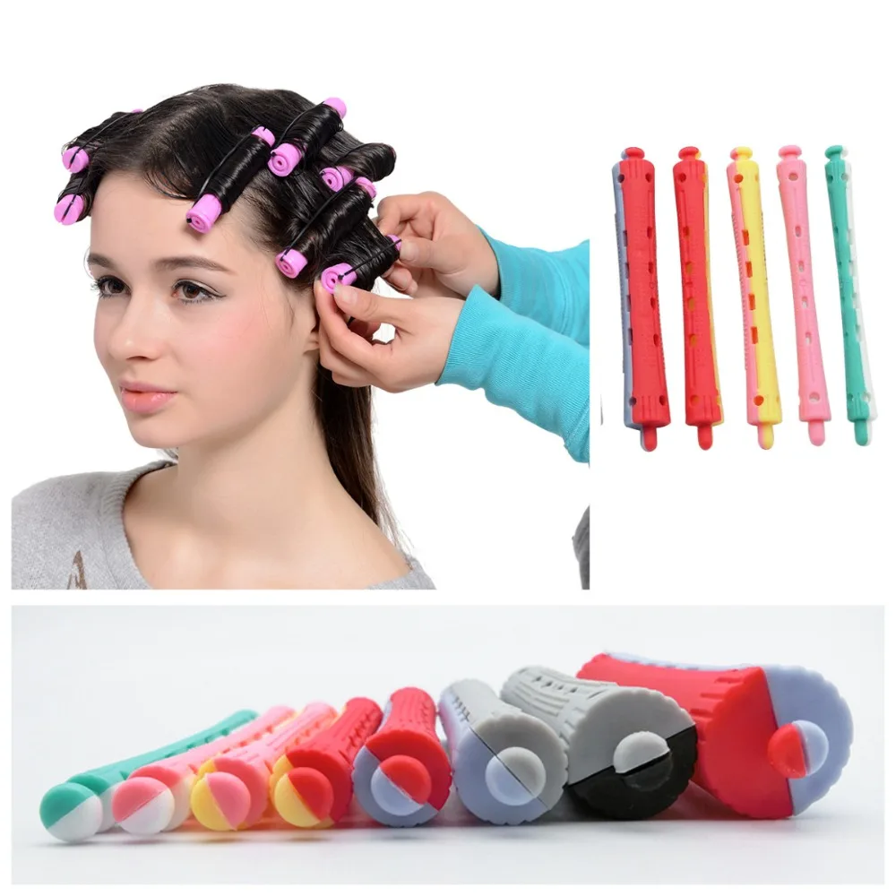 12pcs DIY Long Short Hair Curler Rods Rollers Curling Maker Accessory for Woman Household Professional Barbershop Salon 헤어롤