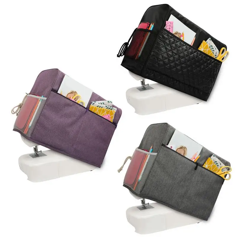 Dust Cover For Sewing Machine Waterproof Durable Cloth Protective Cover With Pockets Sewing Accessories Storage Bag