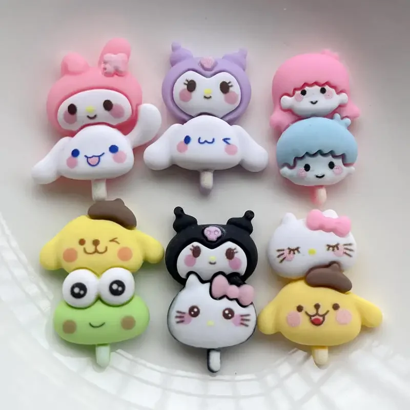 10pcs new cute cartoon animal lollipop kitten flat back resin roll pie scrapbook Diy party hairpin accessories decoration