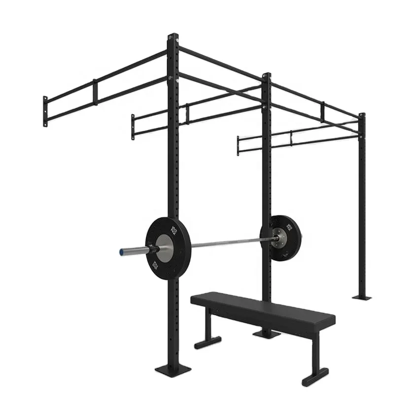 Estante para sentadillas montado en la pared de entrenamiento de acero personalizado, marco de aparejo de gimnasio, máquina Smith, estante de media potencia, jaula de escalada