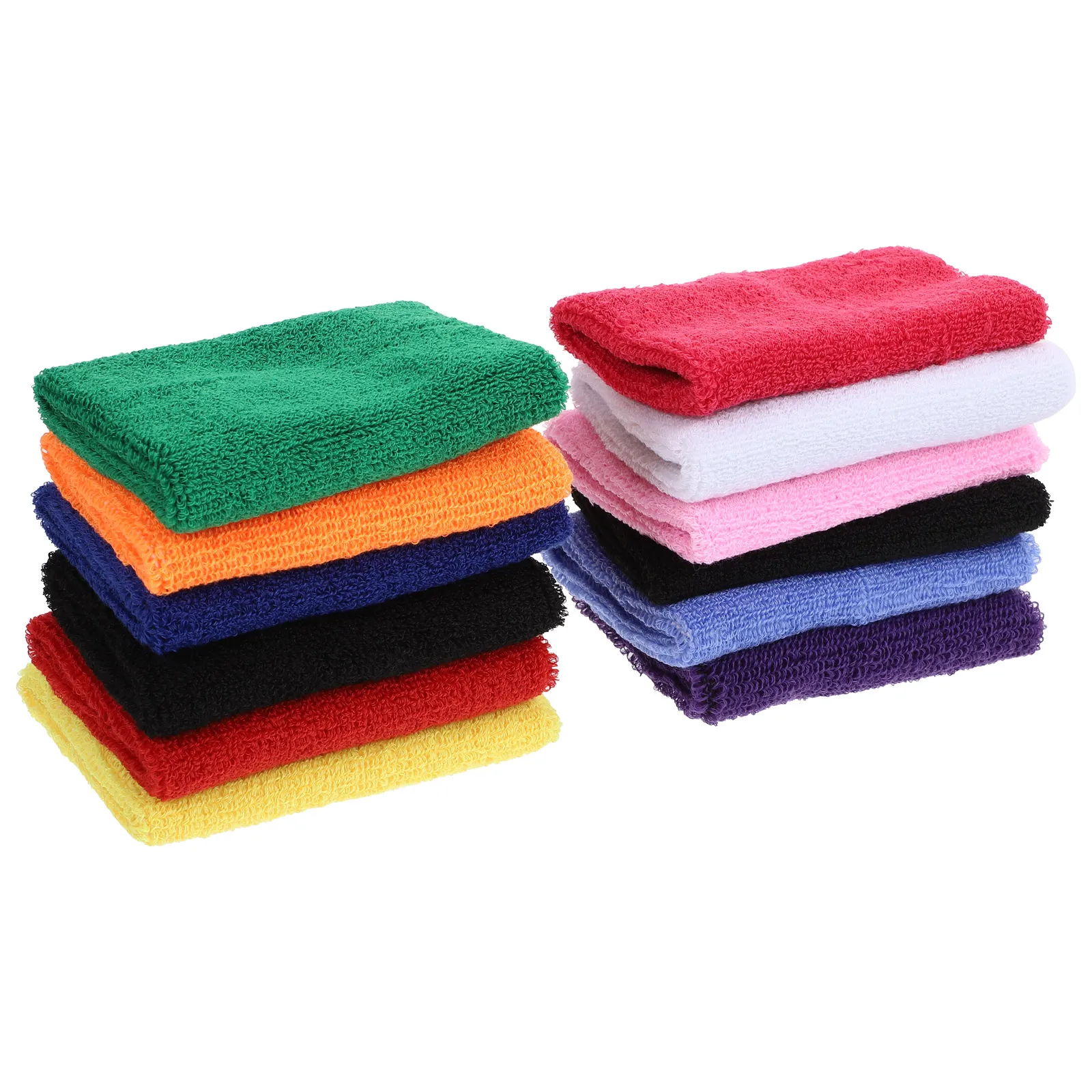 

12pcs Wrist Guards Towel Basketball Protectors Polyester Cotton Athletic Wristbands Sweat Absorption Elastic Breathable Sports