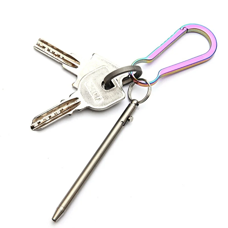 1PC EDC Portable Mini Titanium Pen Gadget Keychain Outdoor Tool Equipment Pen Practical Environmental Camping Hiking Tool