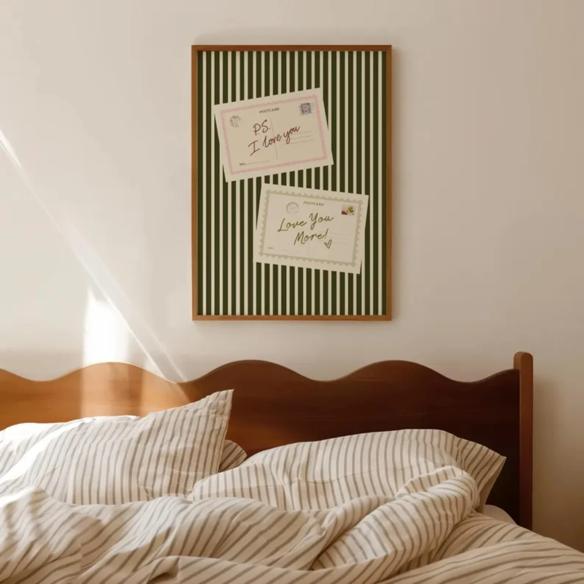 Cartão postal i love you love you more, arte de parede, impressão em tela, pôster, imagem para sala de estar, quarto, decoração de casa