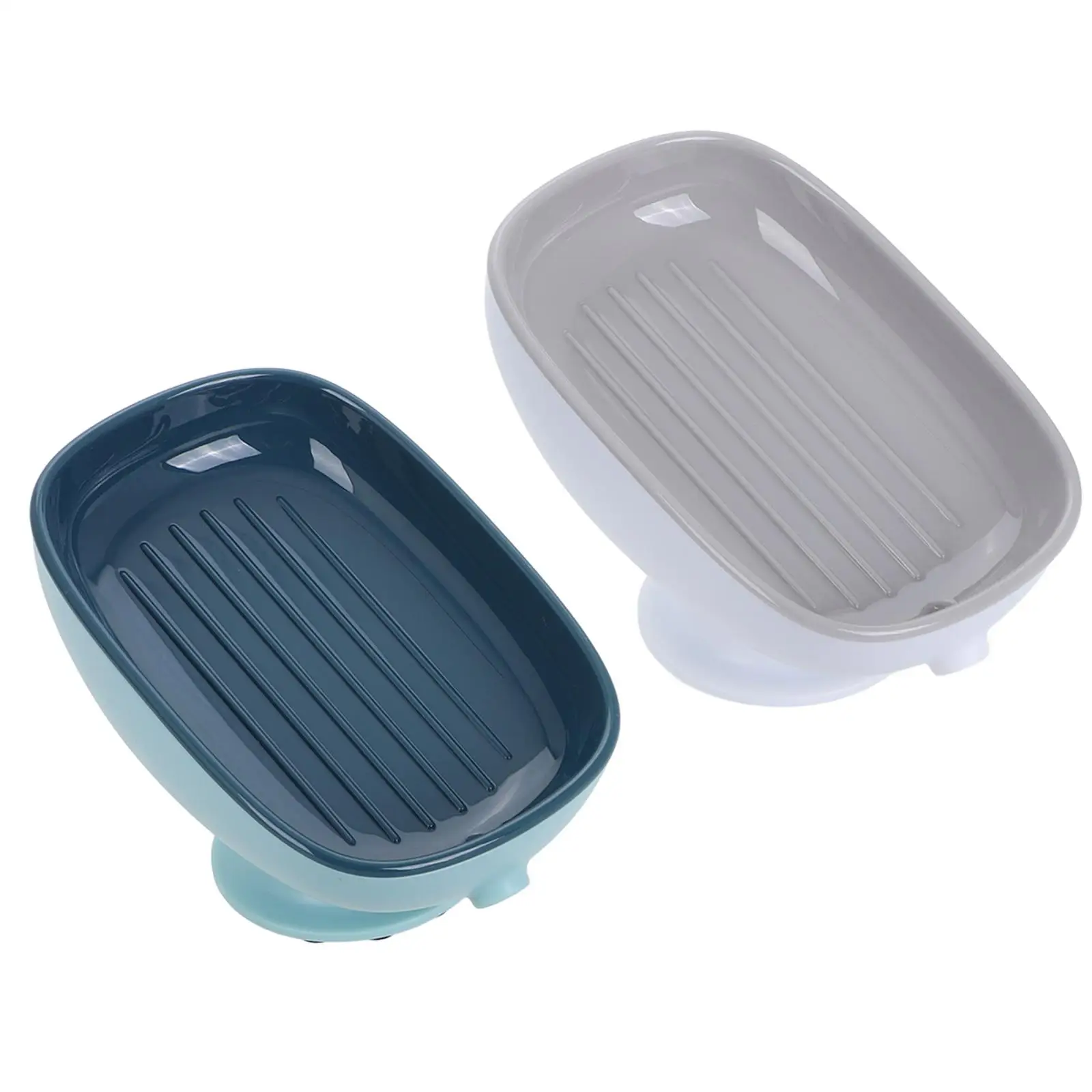 

2Pcs Soap Box Suction Holder Shower Dish Rack Bathroom Stand Easy Clean Modern Design Stable Performance