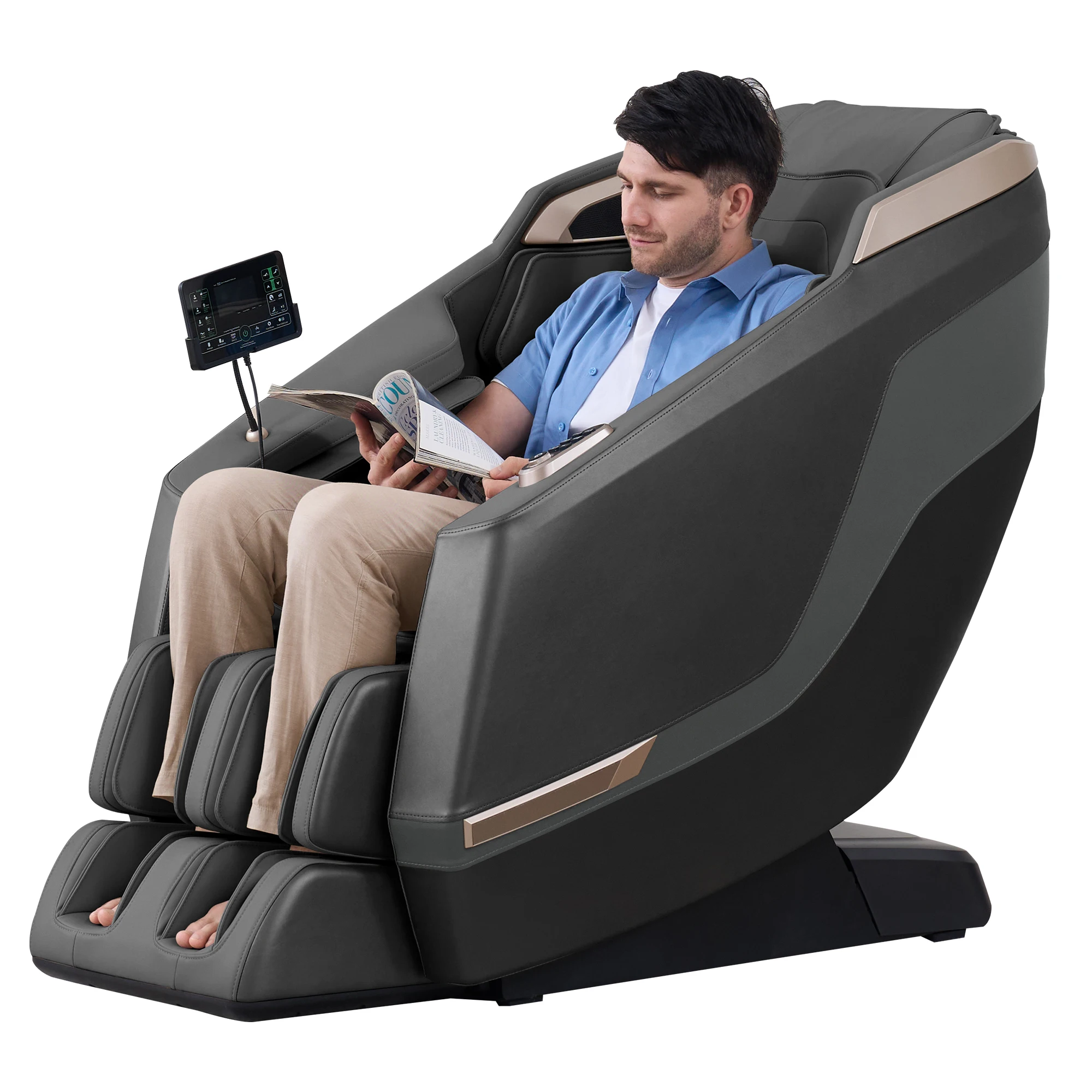 Zero Gravity 3D Massage Chair SL Track Full Body Airbags Heating USB Charging 16 Auto Programs Foot Rollers Bluetooth