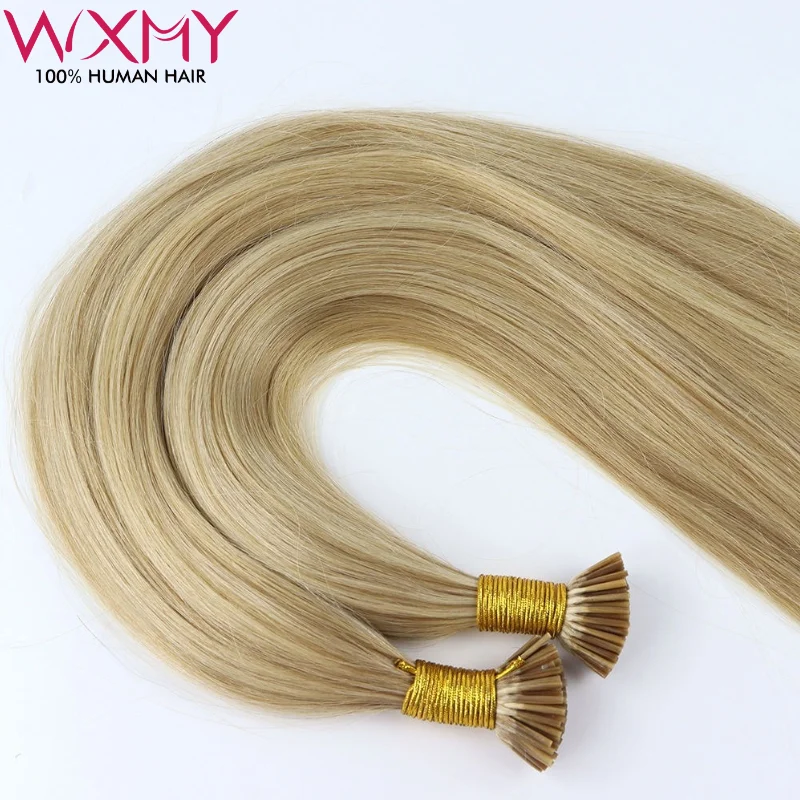 

Straight I Tip Hair Extension Real Remy Human Hair Natural Black Straight Keratina I Tip Fusion Human Hair Extensions 12-24Inch