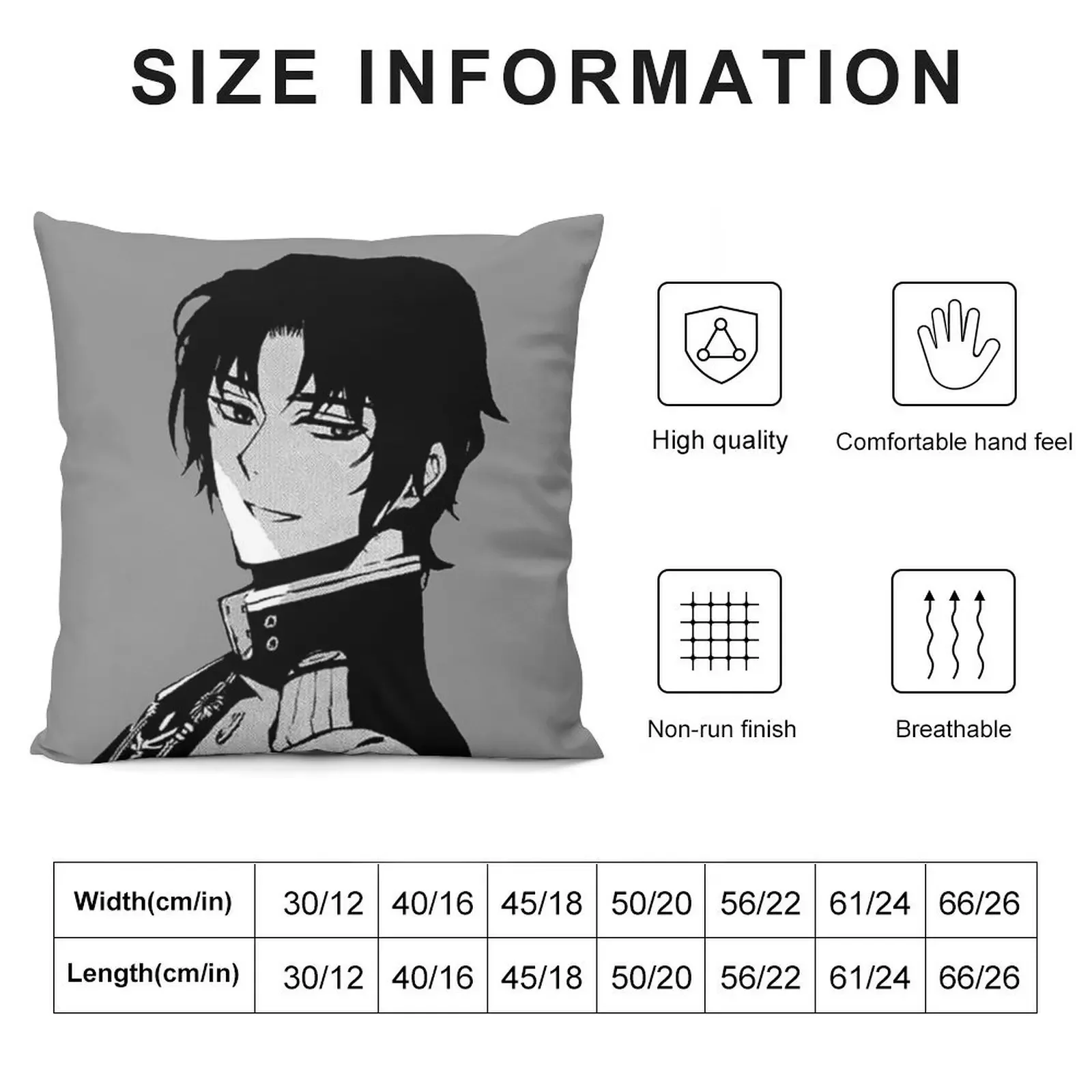 Guren Ichinose (Owari no Seraph) Throw Pillow Pillowcases Marble Cushion Cover Sofa Cushion Cover pillow