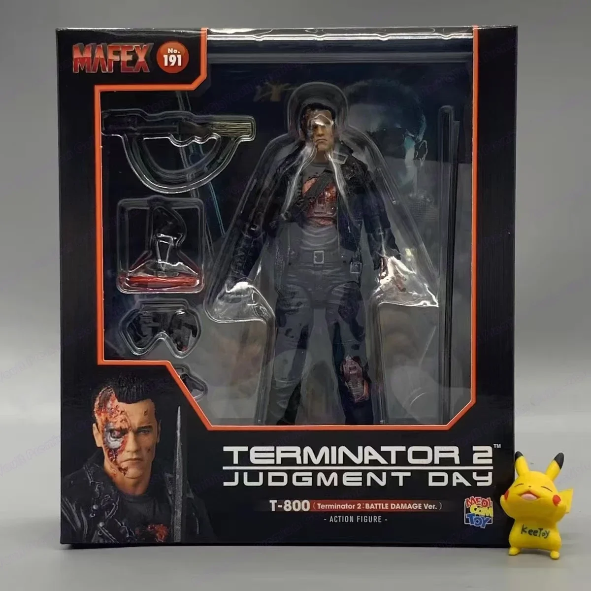 En stock, original Medicom MAFEX No.191 Terminator T-800 T2 Battle Damage Ver. Figuras de acción de anime, colección de modelos de juguetes.