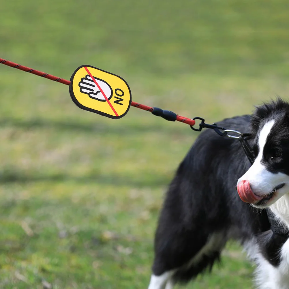 

3pcs Hook Loop Patch For Leash Don'T Touch Warning Sticker Pet Identification Tag Reusable Waterproof Pet Hang Tags For Dog Cat