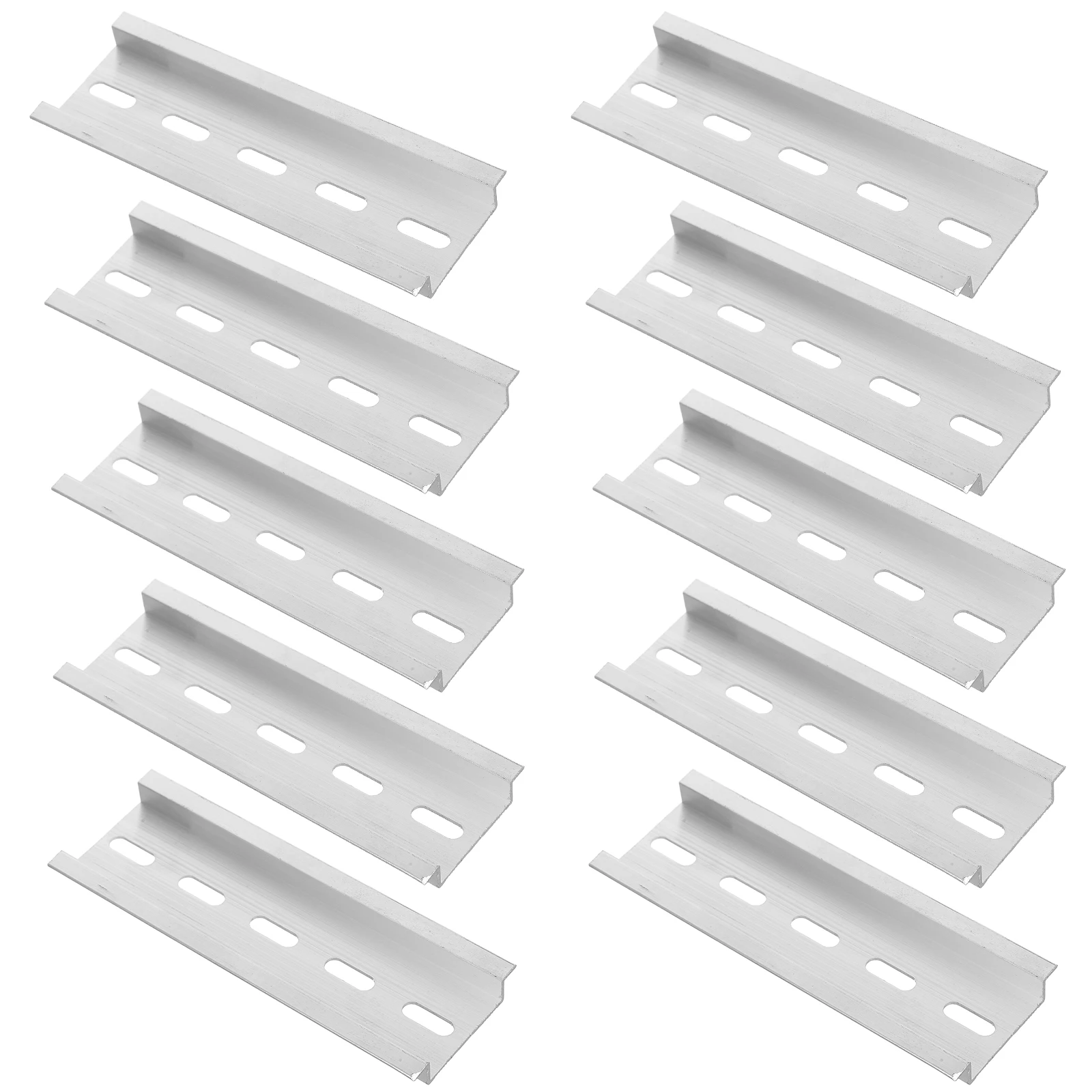 

10pcs Metal Din Rail Slotted Industry Replacement Aluminum Electric Long Rails For Electrical Components Circuit Breakers
