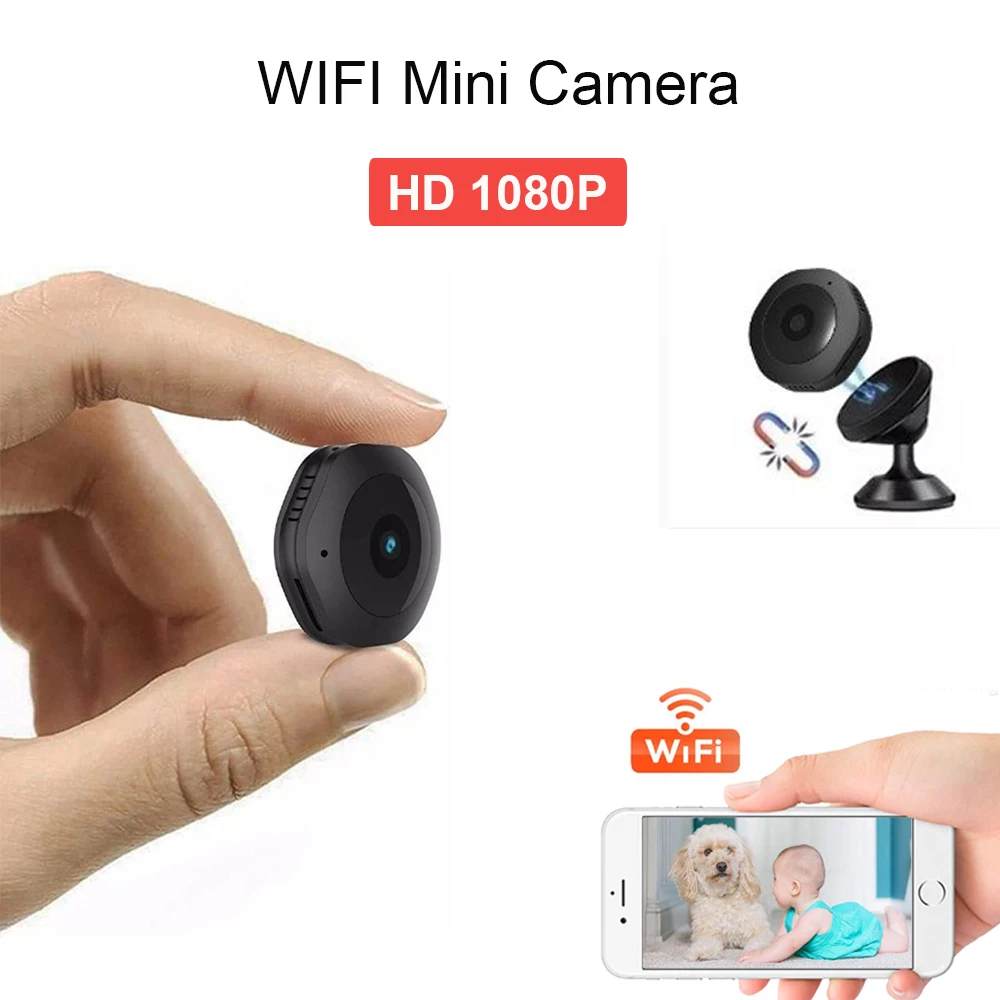 Мини-камера 1080P HD Беспроводная с Wi-Fi и пультом ДУ