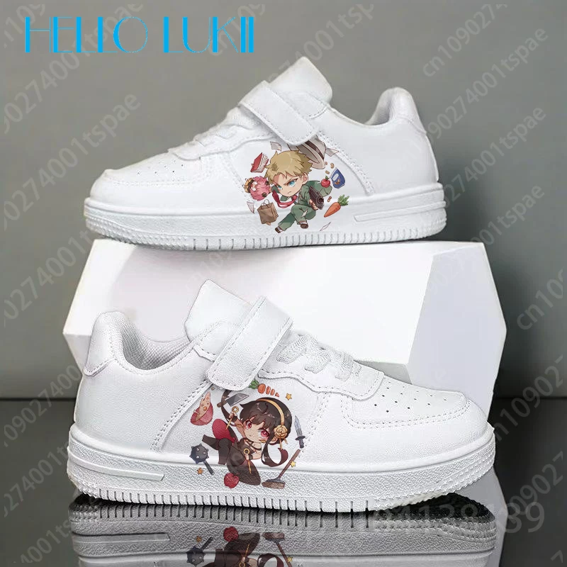 2025 حذاء أطفال أبيض جديد Spy x Family للأولاد والبنات والشباب والطالبات حذاء كاجوال مريح أبيض مقاوم للاهتراء #3