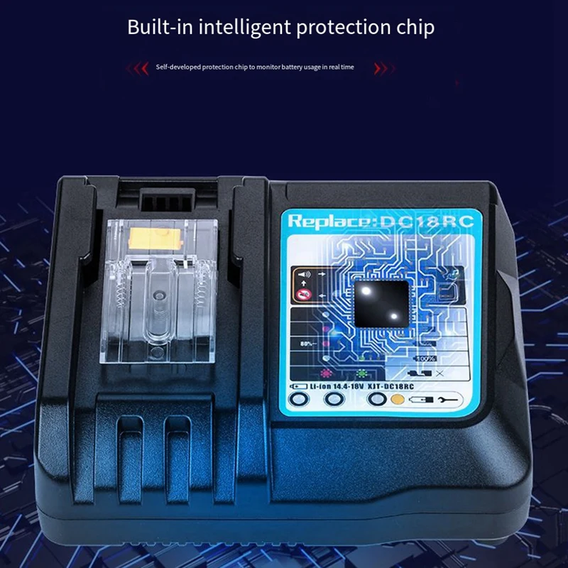 Smart-For  DC18RC Battery Charger With LED Display 14.4V 18V 6AH Bl1830 Bl1430 BL1860 BL1890 Tool Power Charger