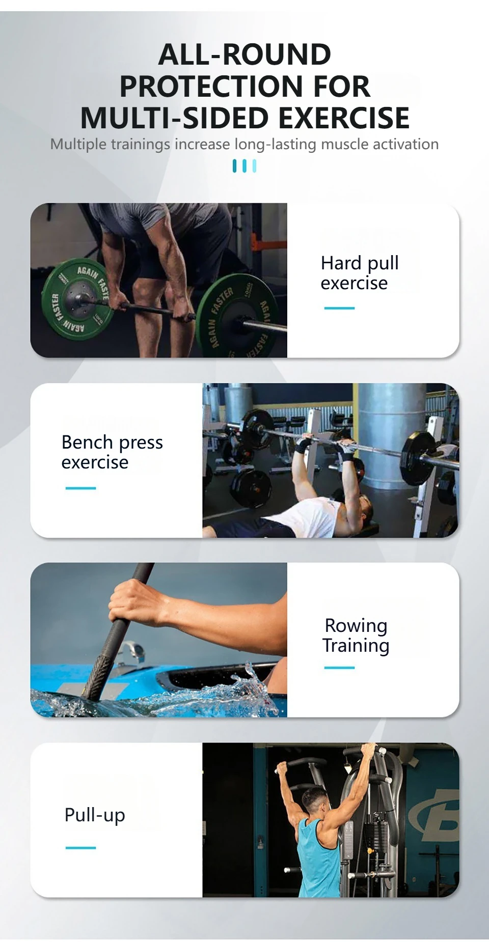 AOLIKES Fitness Handgelenkbandagen Gewichtheben Gym Handgelenkstützen Cross-Training Gepolsterte Daumenbandage Krafttraining Handunterstützung Handgelenkband – Detail 11