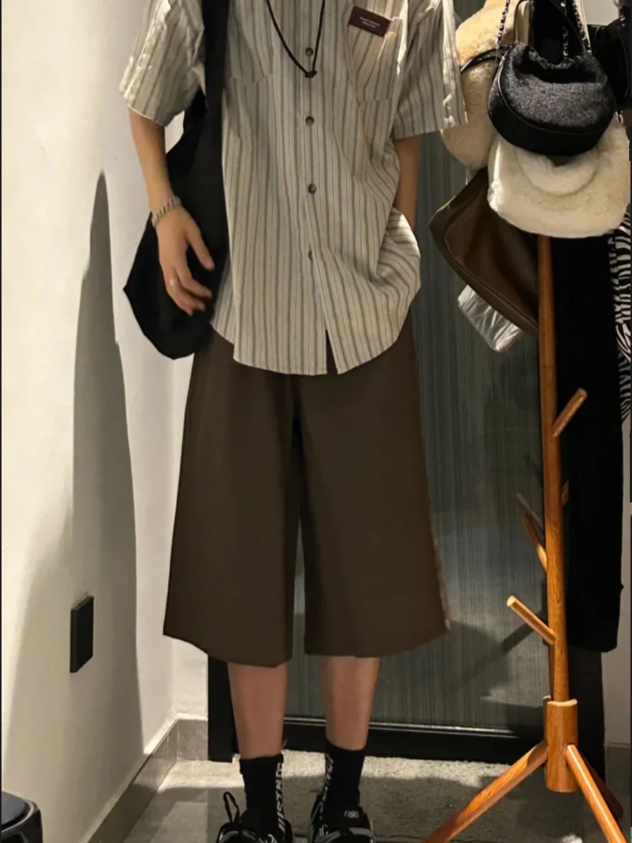 

Ретро Гонконг Sle Полосатый irt ort Sve Свободный крой Мужские Женские Летние Дизайнерские Повседневные Японские Sle Пара irt